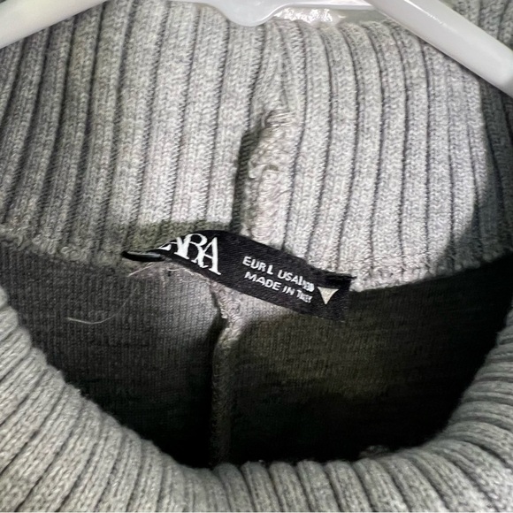 Zara Sleeveless Turtleneck Sweater Top Gray L - Picture 11 of 12